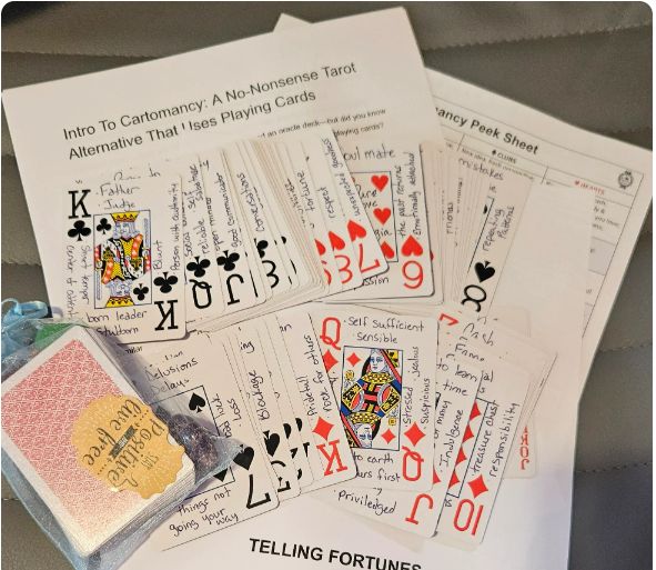 Handwritten Cartomancy Learning Deck – Playing Card Divination