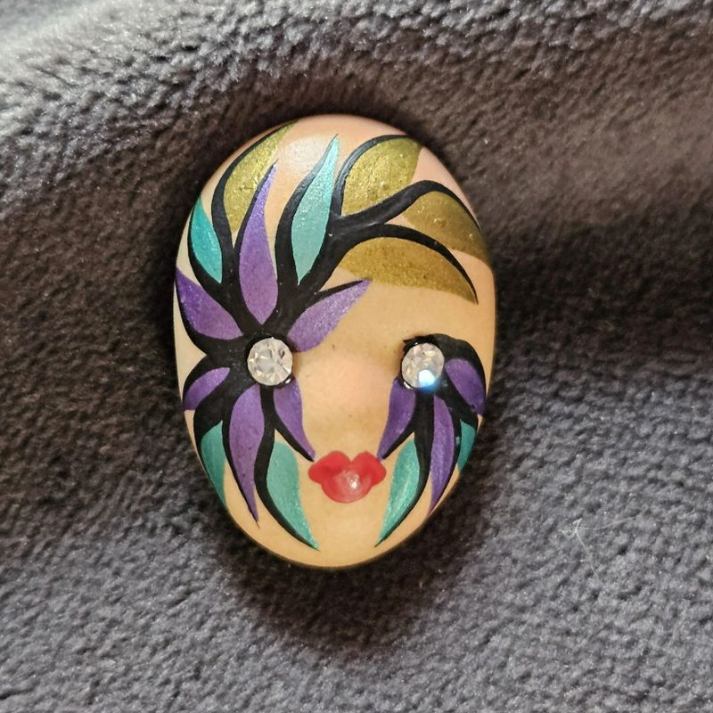 Enchanted Vintage Mask Pin – Spirit Protection, Psychic Connection