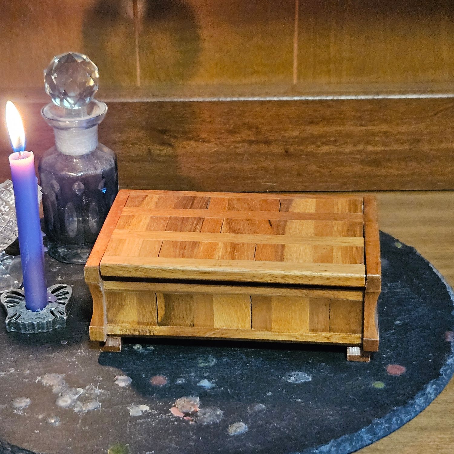 Wooden Manifestation Box for Wishes, Charging &amp; Altar Use
