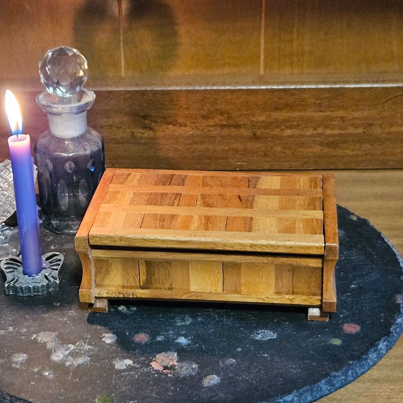 Wooden Manifestation Box for Wishes, Charging &amp; Altar Use