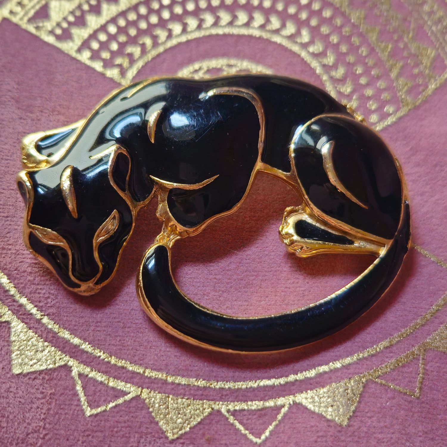 Protection and Karmic Kick Back Black Panther Brooch