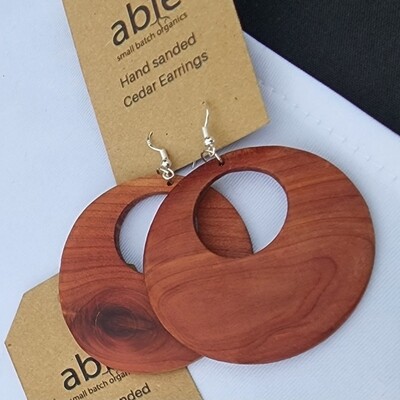 Hand Sanded Cedar Earrings
