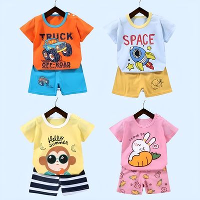 Toddler 2pc short sleeves cotton baby suit