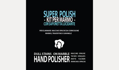 Super Polish - kit for marble - to remove dull corrosion stains on marble, travertine and terrazzo