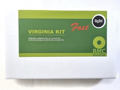 BMC VIRGINIA FAST L kit for the manual restoration of polished marble by 2 diamond abrasive sponge fiber pads and 100 gr polishing powder to restore the marble polish