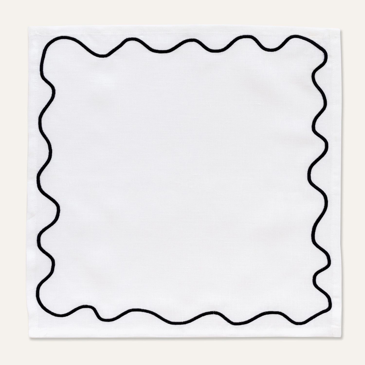 100% Linen napkins wavy white - set of 2