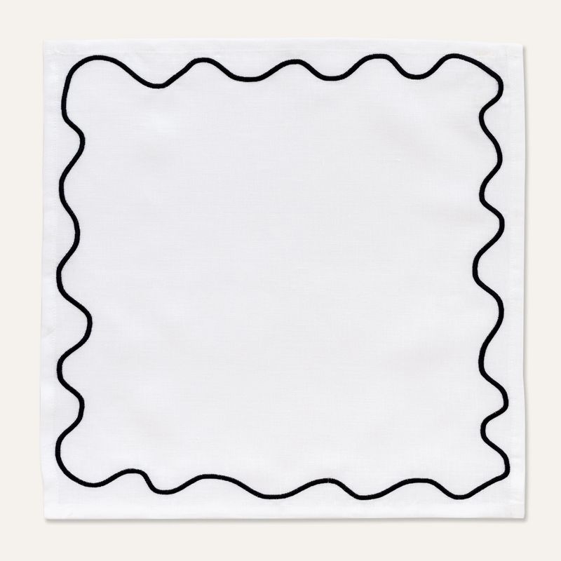 100% Linen napkins wavy white - set of 2 100% Linen napkins wavy white - set of 2