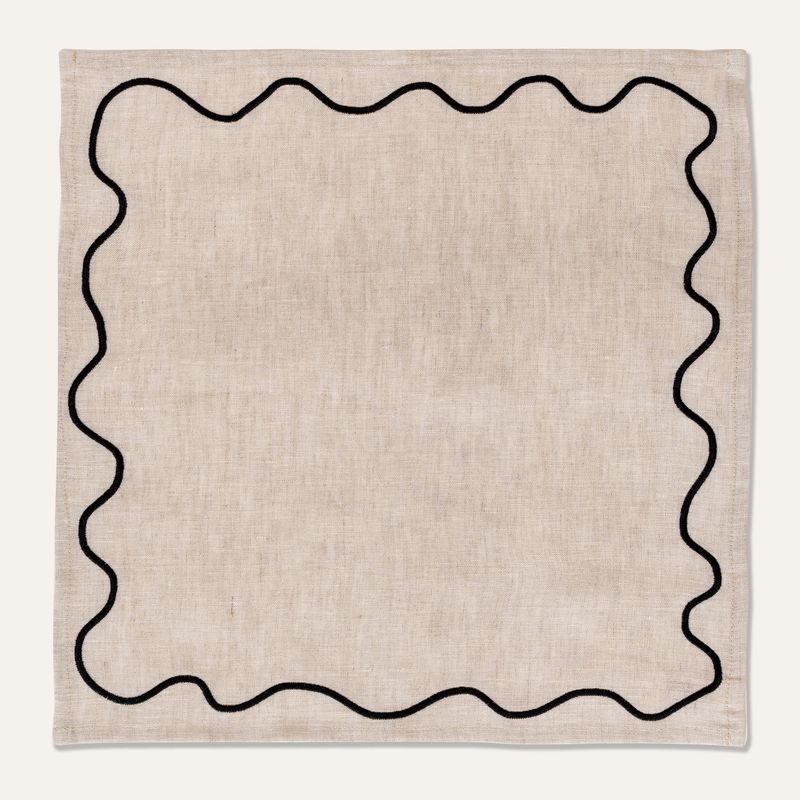 100% Linen napkins wavy beige - set of 2 100% Linen napkins wavy beige - set of 2