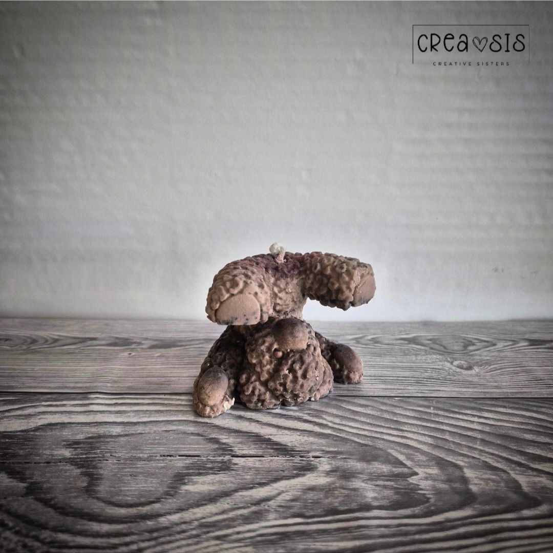 Kerze "Teddy" Braun