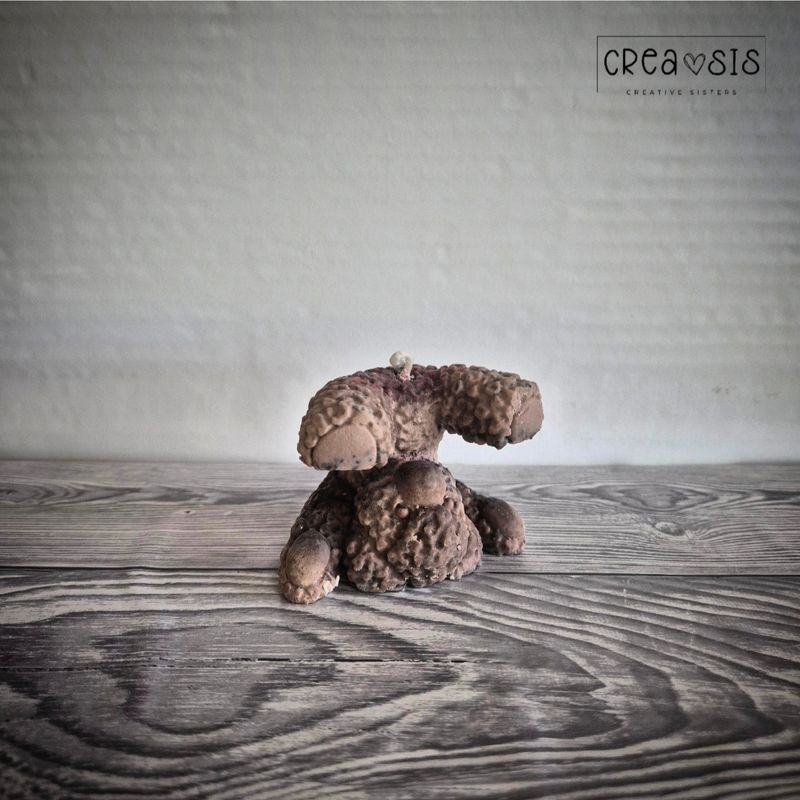 Kerze "Teddy" Braun