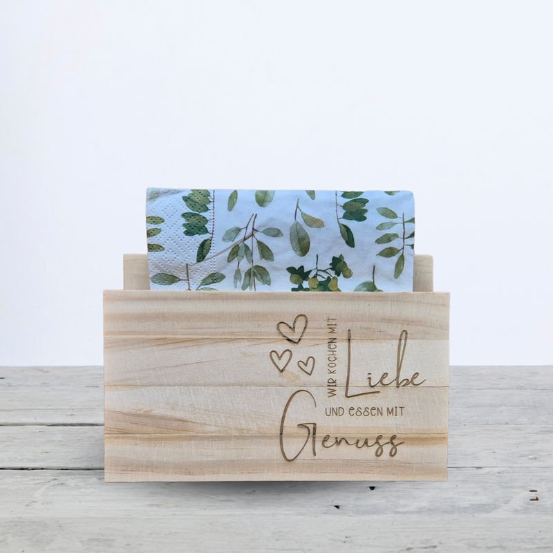 Serviettenhalter hell "Liebe Genuss"