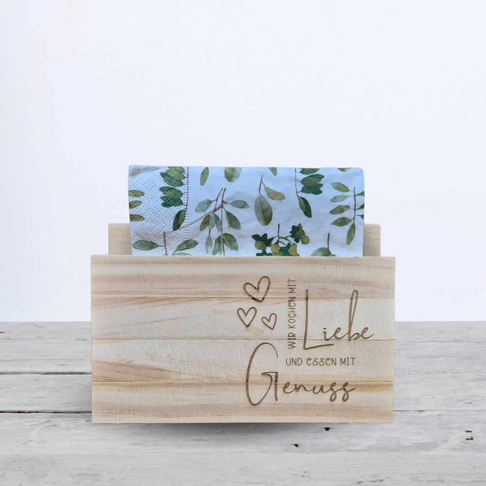 Serviettenhalter hell "Liebe Genuss"