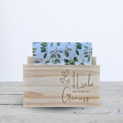 Serviettenhalter hell "Liebe Genuss"