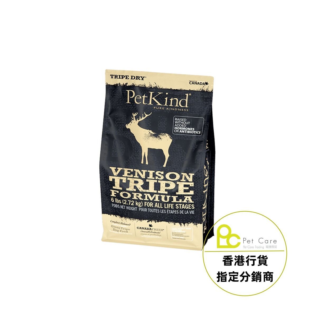 加拿大Petkind 無穀物鹿及牛草胃配方狗乾糧 6lb
