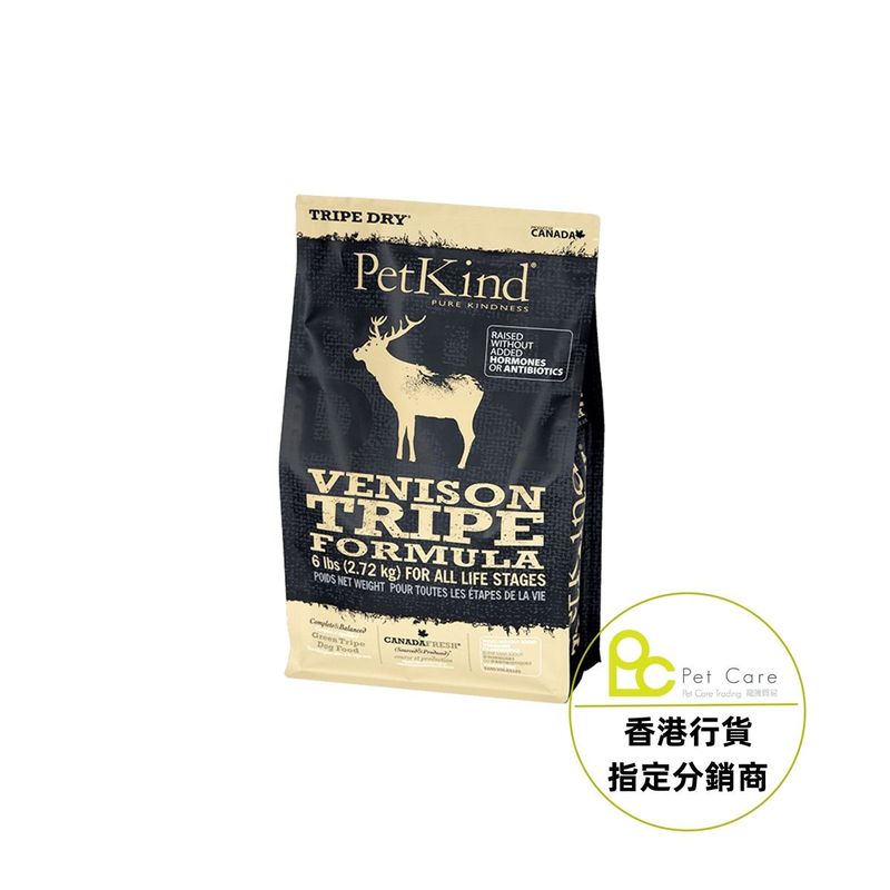 加拿大Petkind 無穀物鹿及牛草胃配方狗乾糧 6lb