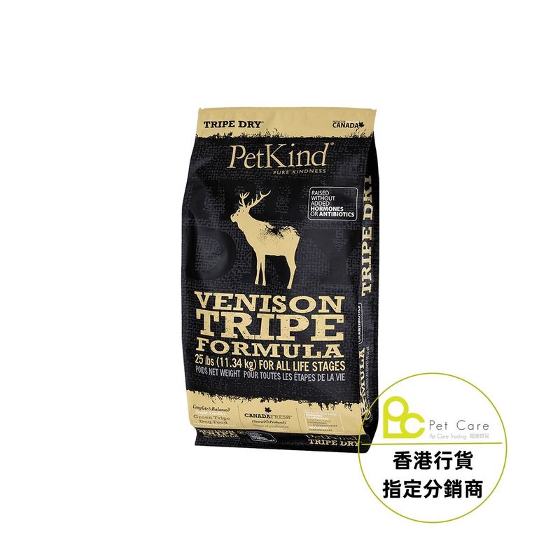 ​加拿大Petkind 無穀物鹿及牛草胃配方狗乾糧 25lb