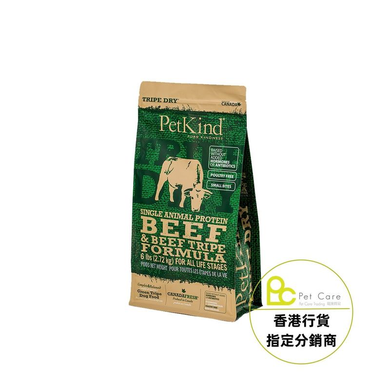​加拿大Petkind 無穀物牛草胃及牛肉配方狗乾糧 6lb
