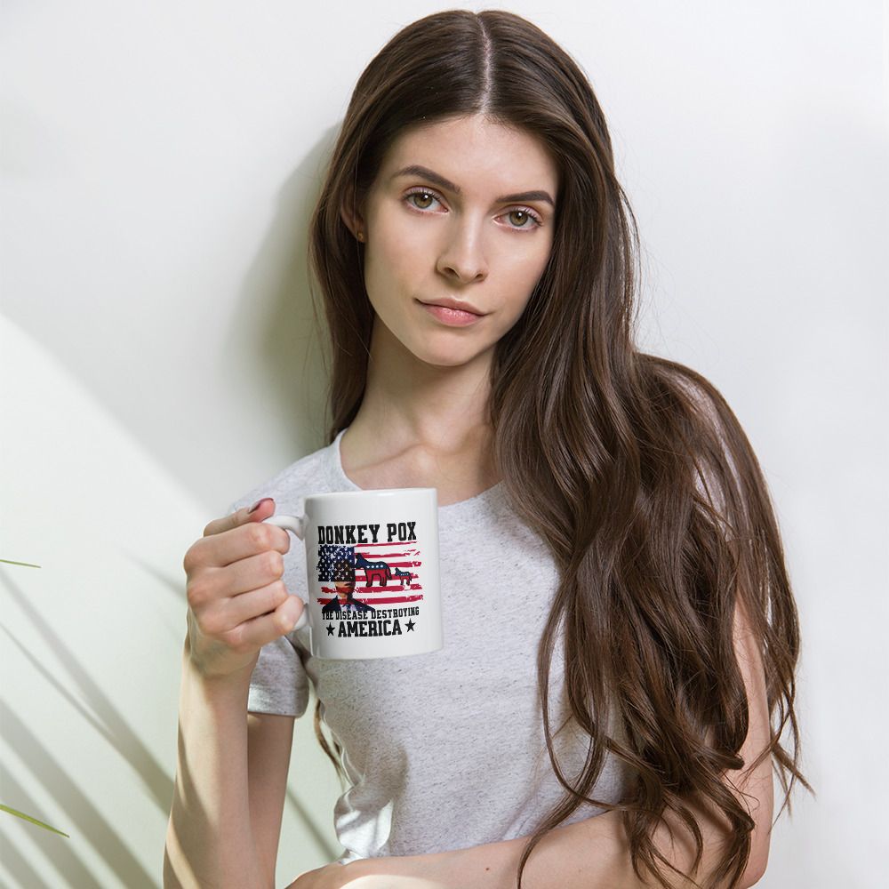 Donkey Pox White glossy mug