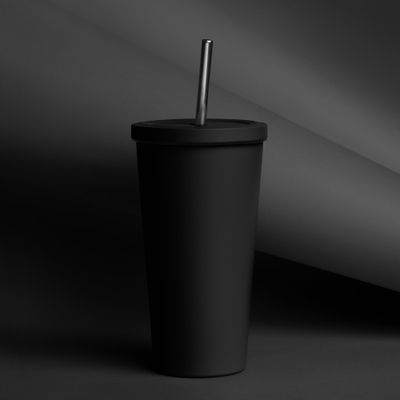 Thc tumbler with a straw