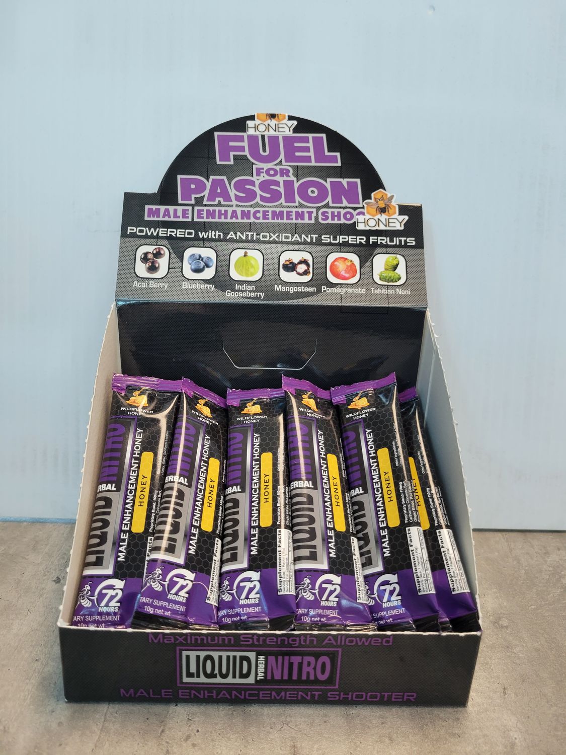 Liquid Herbal Nitro Honey Packs Fuel For Passion Male Enhancement Shooter