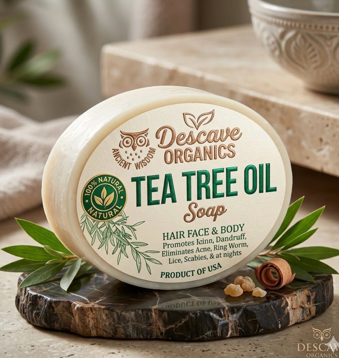 Desicare Organics Tea Tree Oil Bar Soap