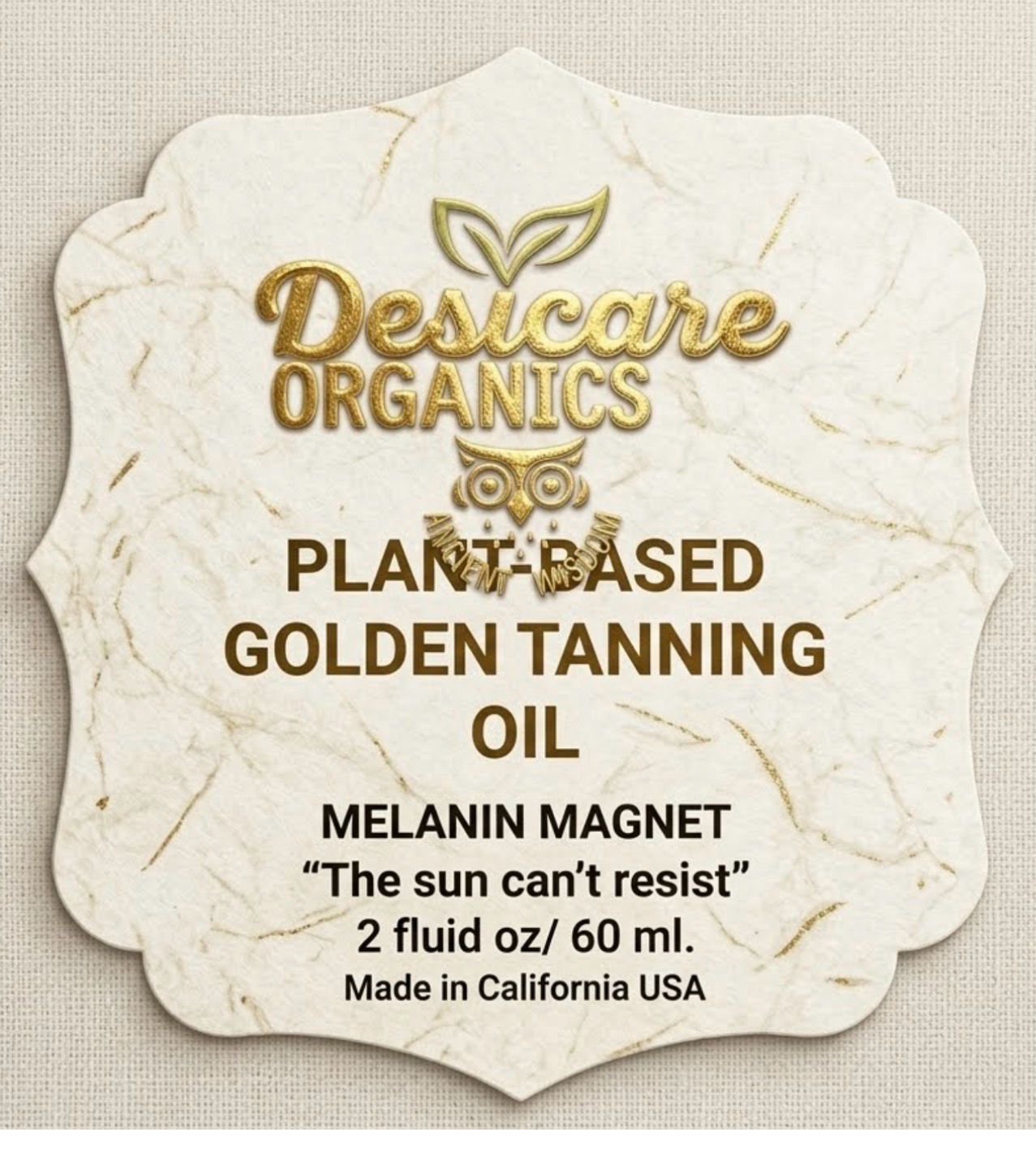 Plant-Based Golden Tanning Oil