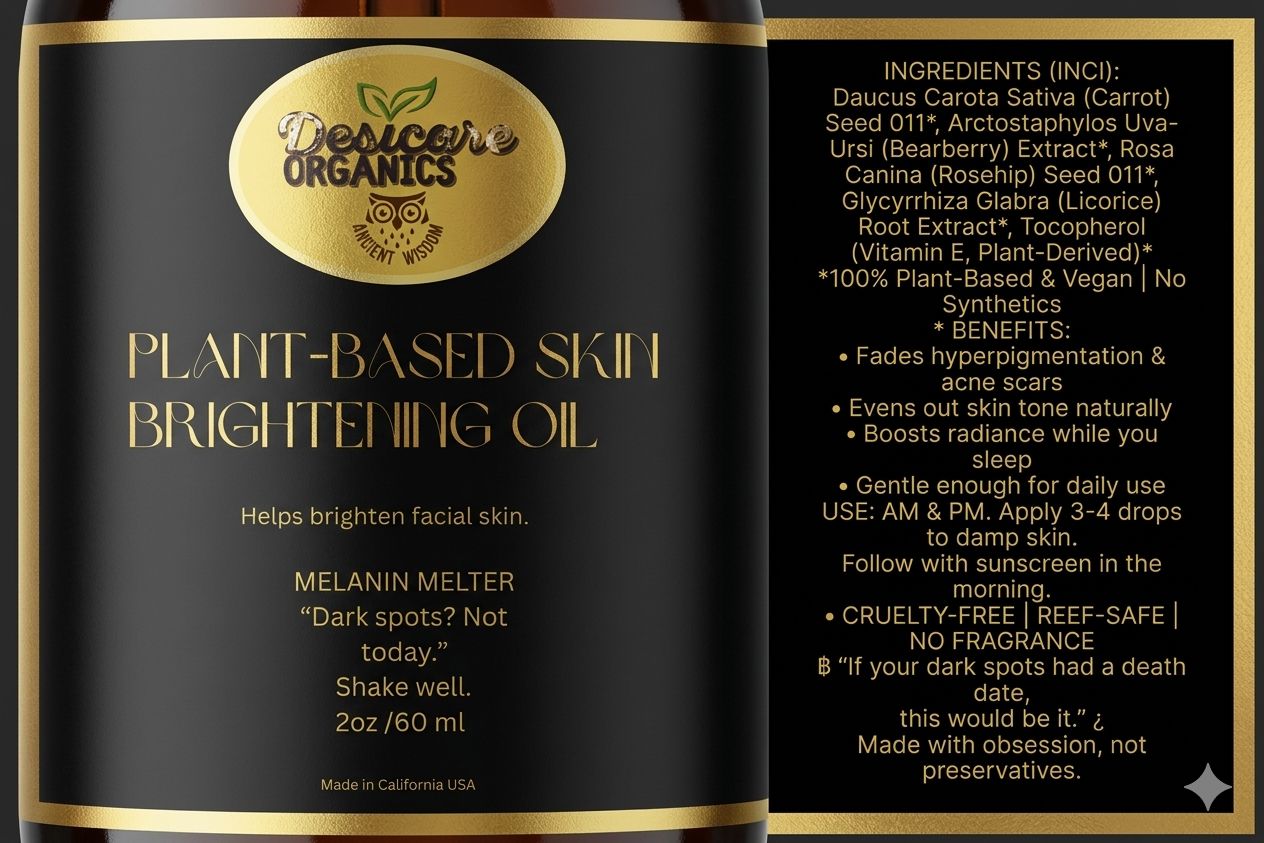 Plant-Based Skin Brightening Oil