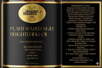 Plant-Based Skin Brightening Oil