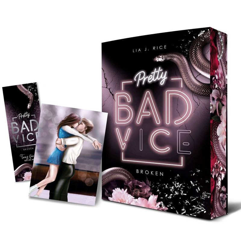 Pretty Bad Vice - BROKEN (Band 2) Bundle mit Taschenbuch (Farbschnitt), Lesezeichen und Charakterkarte