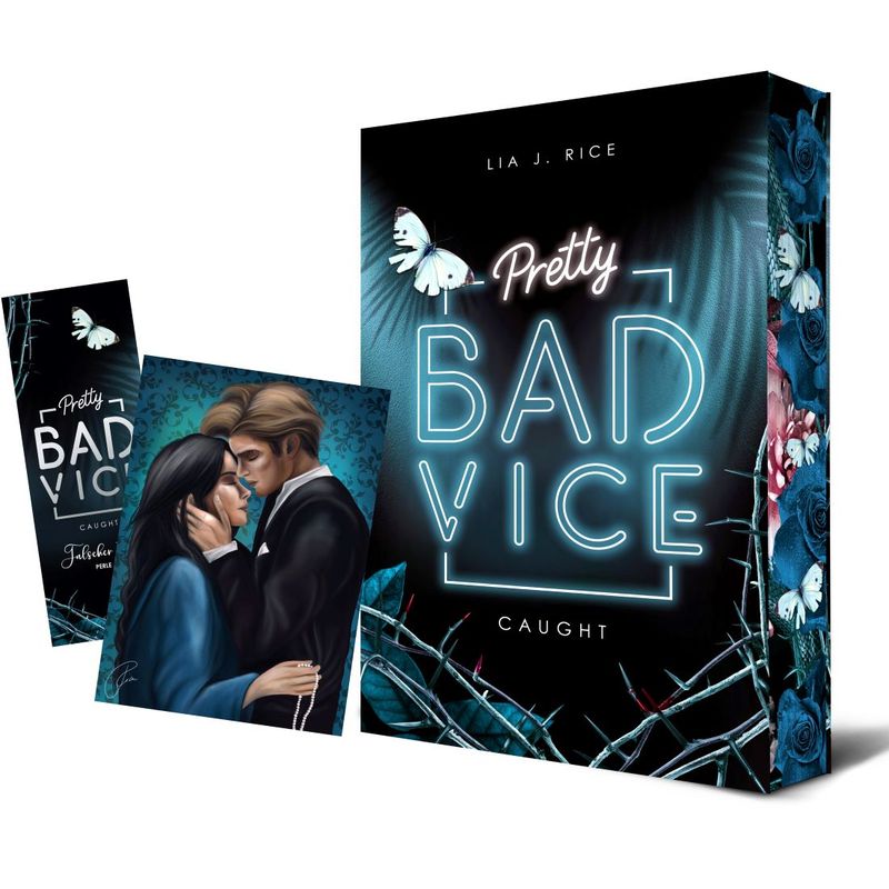 Pretty Bad Vice - CAUGHT (Band 3) Bundle mit Taschenbuch (Farbschnitt), Lesezeichen und Charakterkarte