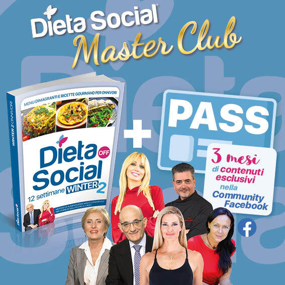 Dieta Social OFF Winter2 (INVERNO) per ONNIVORI con 3 mesi di menu e ricette + PASS 3 mesi Dieta Social Master Club