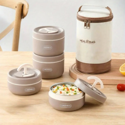Portapranzo termico impilabile compatto 3 in 1 Portapranzo termico impilabile compatto 3 in 1