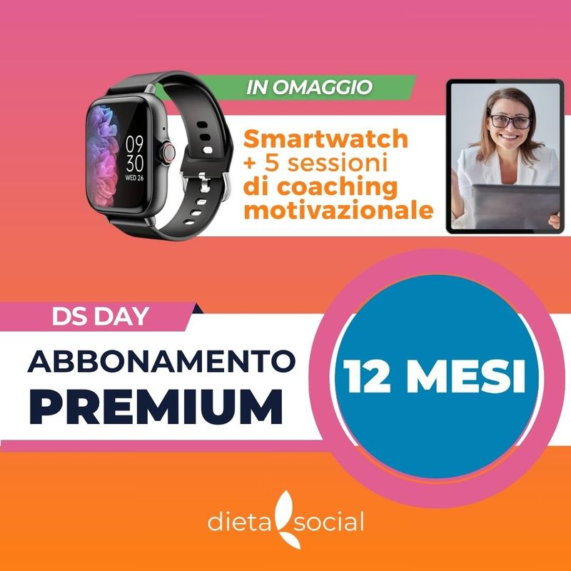 Abbonamento 12 mesi + Smartwatch + 5 sessioni coaching Abbonamento 12 mesi + Smartwatch + 5 sessioni coaching