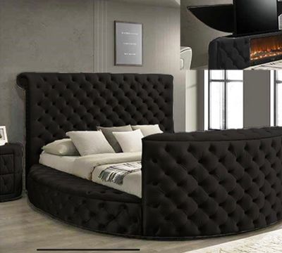 VOLTARE FIREPLACE/TV LIFT BED BLACK