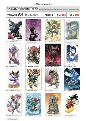 OFERTA  3 LÁMINAS - tamaño A4 (29,7x21cm)