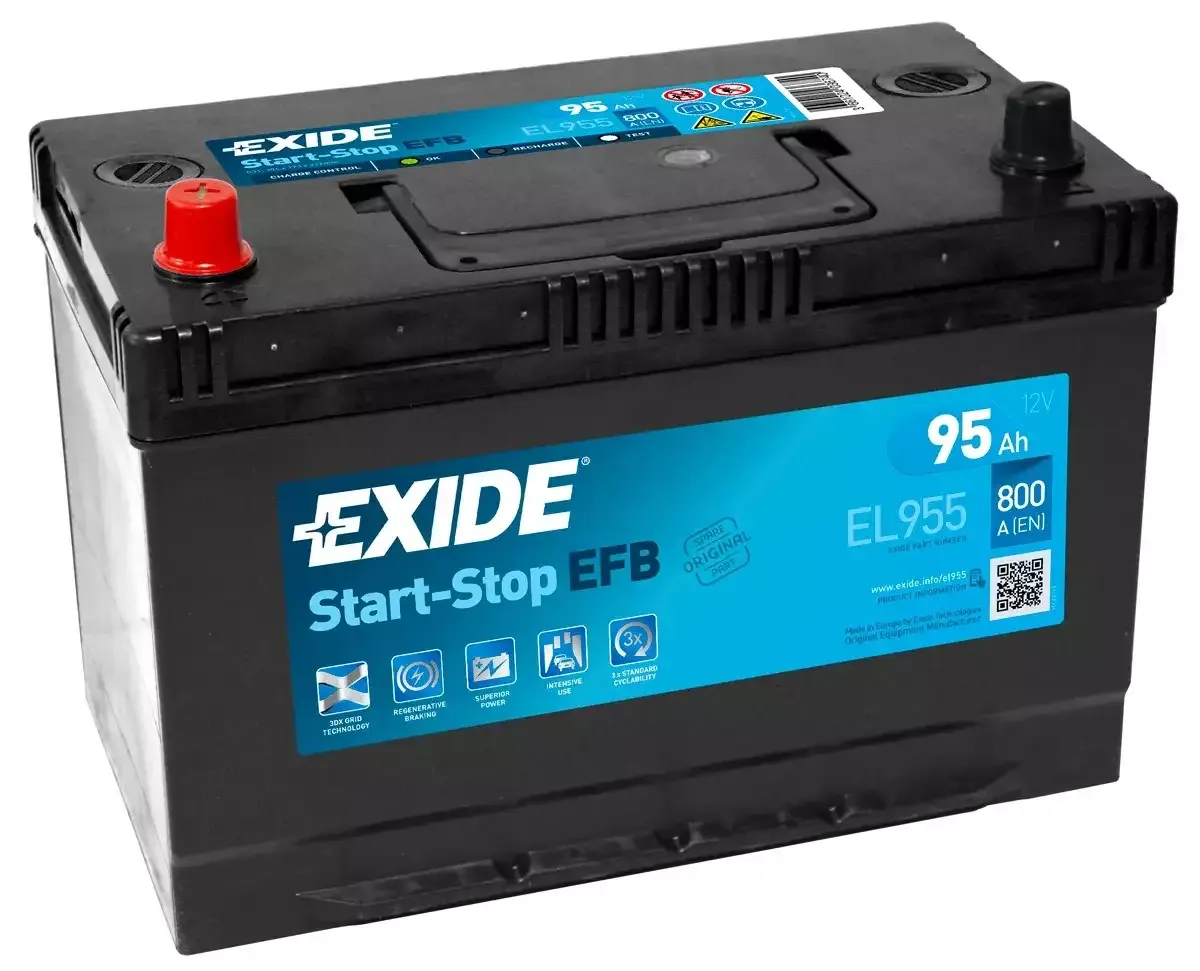 Exide EL955 Start-Stop EFB 95Ah 800A Type 250 12V Car Battery