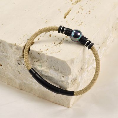 Apyrankė BEIGE NEPTUNE BLACK, 12mm