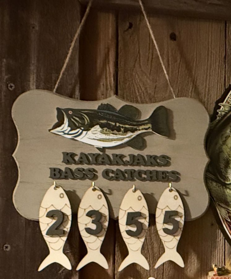 Personalized Fish Catch Counter Board with Number Tags