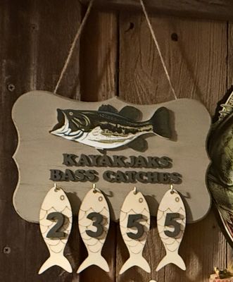 Personalized Fish Catch Counter Board with Number Tags