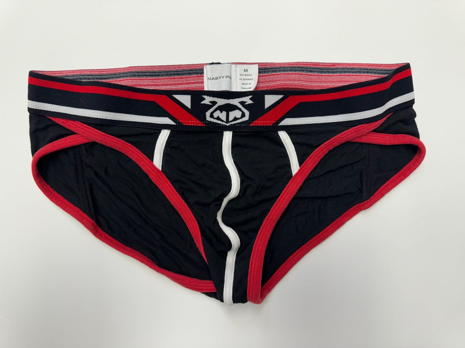 Nasty Pig Red, Black, and White Briefs (Medium)