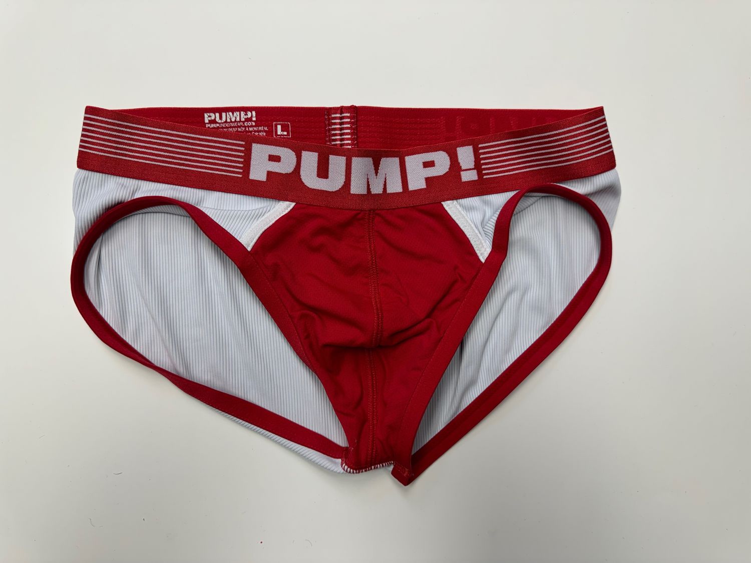 Red and White Pump! Briefs (Large)