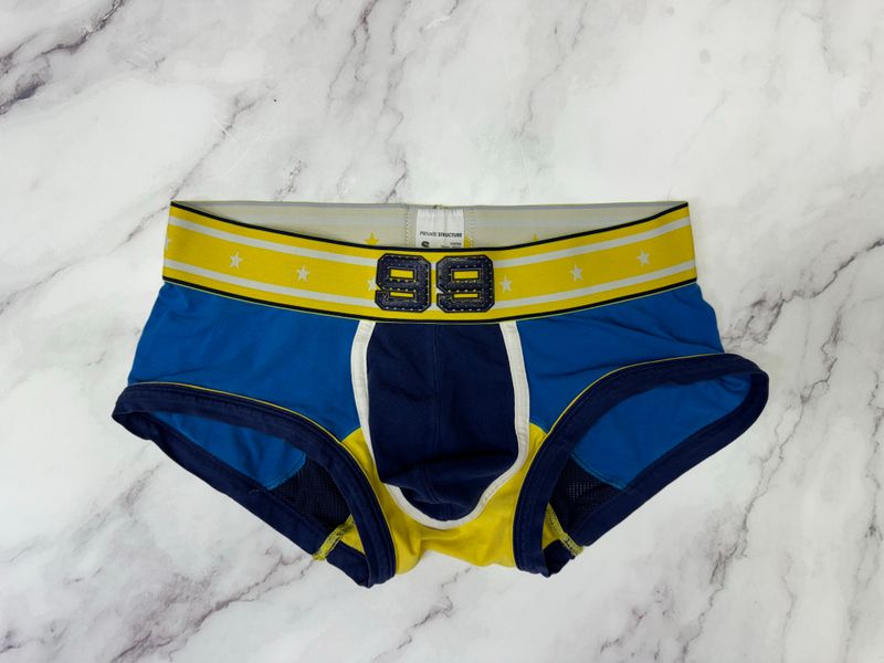 Private Structure Yellow and Blue Briefs (Small)