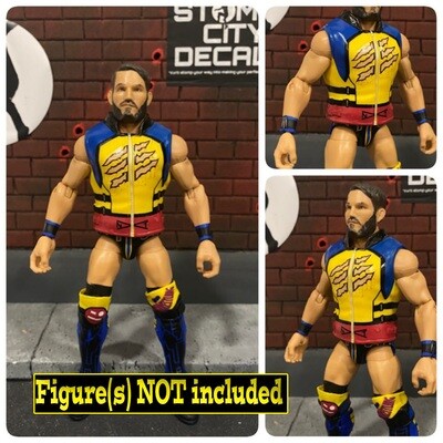 WWE Mattel Elite 1 Custom Johnny Gargano Shirt for Wrestling Figure NJPW ROH NXT 