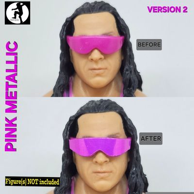 Bret Hart Sunglasses (Pink/Silver Metallic Sticker Decals)