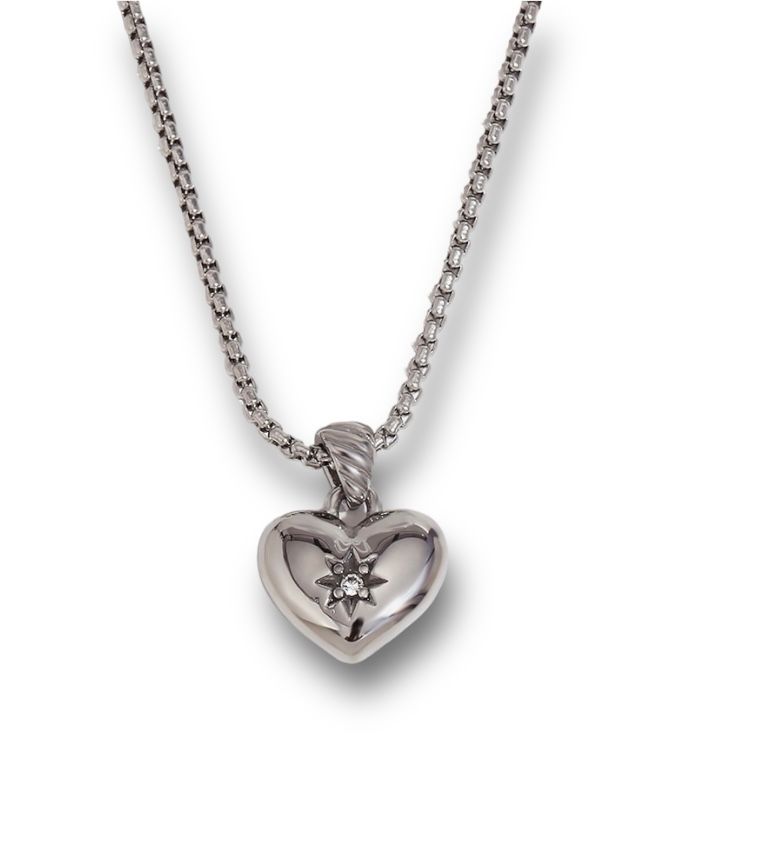HEART SHAPED SILVER NECKLACE
