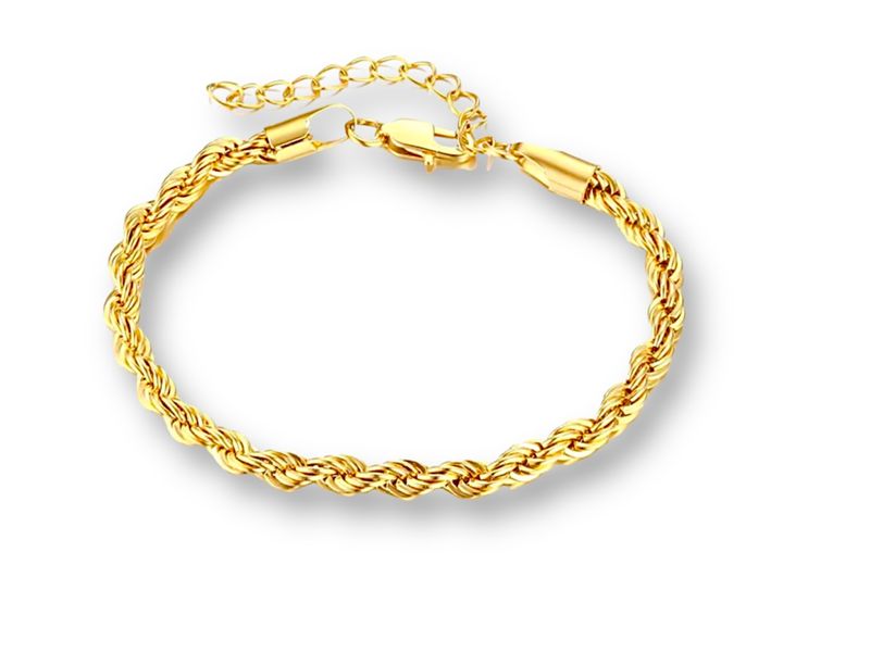 MENS 5mm ROPE CHAIN BRACELET