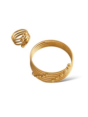 SPIRAL GOLD RING &amp; BRACELET SET