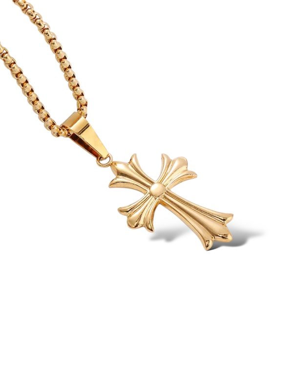 GOLD CHROME CROSS NECKLACE (regular size)