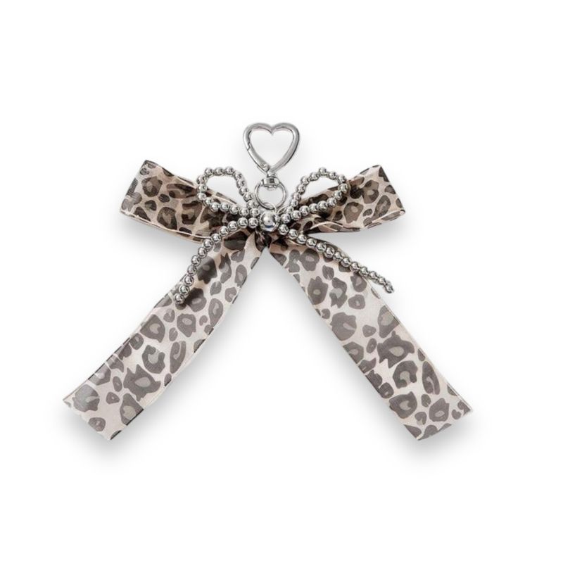 CHROME + LEOPARD PRINT BOW