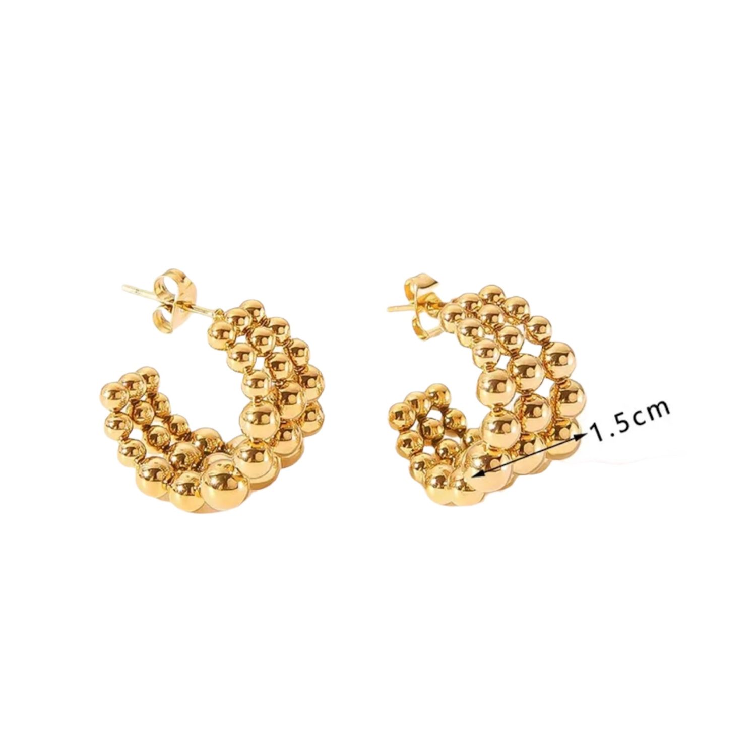 SMALL BEADED GOLD EARRINGS